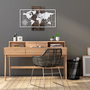 Wallity World Map With Compass - Silver